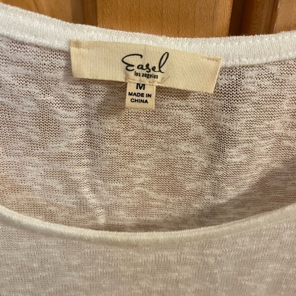 Easel Tunic Top w/ Tiered Ruffle Stripe T Shirt Short Sleeve - Picture 7 of 9